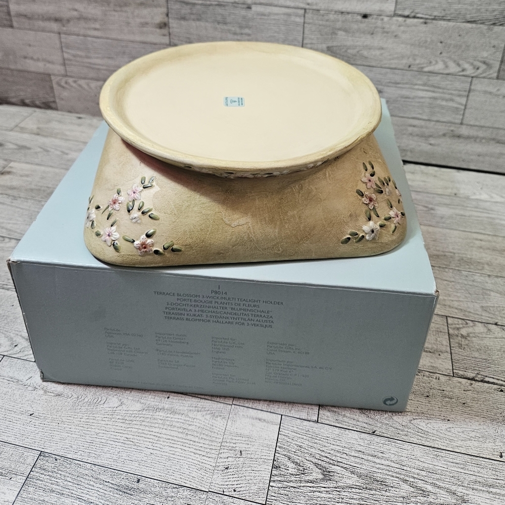 Partylite Terrace Blossom 3-Wick/Tealight Candle Holder P8014 Retired Spring